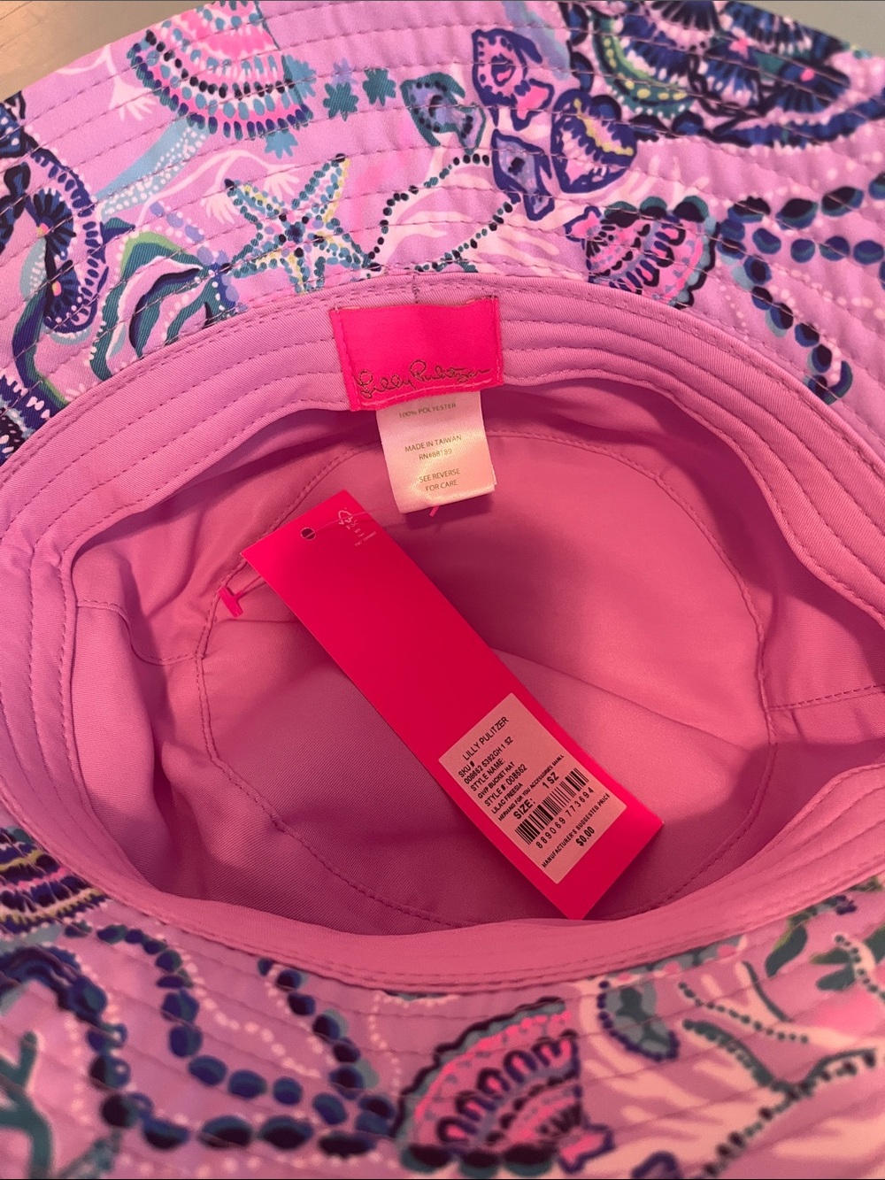 Lilly Pulitzer Pink Multicolor Paisley Kids Bucket Hat - Picture 3 of 3